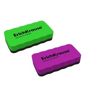 Erichkrause Borrador de Pizarra Blanca Magnetico - Limpieza en Seco - Imanes Incorporados - sin Rastros - Color Variado