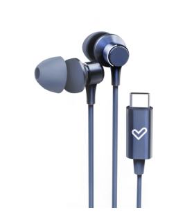 Energy Sistem Metallized Auriculares con cable Tipo C - Microfono - Controlador de 3 Botones - Funda de Transporte - Color Azul