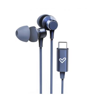 Energy Sistem Metallized Auriculares con cable Tipo C - Microfono - Controlador de 3 Botones - Funda de Transporte - Color Azul