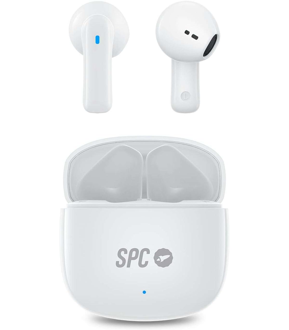 Auriculares Bluetooth SPC Zion 2 Play con estuche de carga/ Autonomía 7h/ Stick Corto 30mm/ Blancos