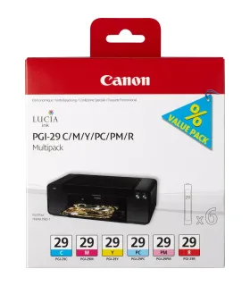 Canon PGI29 Pack de 6 Cartuchos de Tinta Originales - 4873B005