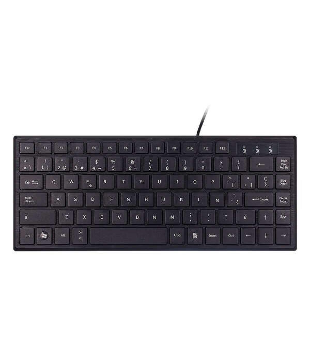 Unykach KB302 Mini Teclado USB con 83 Teclas - Ultraplano - Color Negro