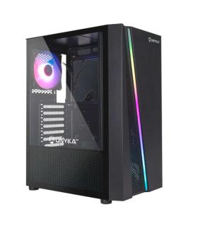Unykach Glayze Caja Torre ATX - Iluminacion ARGB - Ventana Lateral Cristal Templado - USB-A 2.0/3.2 y Audio - 1 Ventilador 120mm
