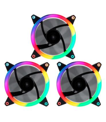 Unykach Candy 30 Pack de 3 Ventiladores 120mm con Iluminacion ARGB - Velocidad Max. 1500rpm - Controladora y Mando a Distancia..