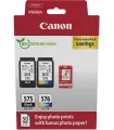 Canon PG-575/CL-576 Pack de 2 Cartuchos de Tinta Originales + 50 Hojas de Papel Fotografico - 5438C004