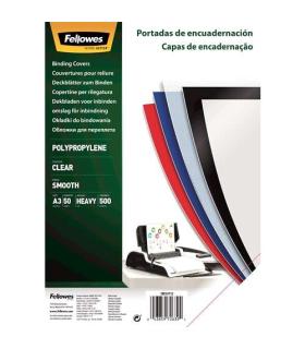Fellowes Pack de 50 Portadas de Polipropileno A3 - 500 Micras - Alta Calidad - Transparente