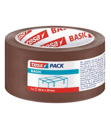Tesa Basic Precinto de Embalar 50mm x 66 Metros - Fabricado en Polipropileno - Adhesivo Ecologico - Color Marron Pack de 6