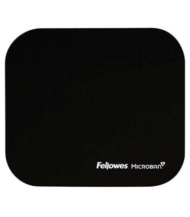 Fellowes Alfombrilla para Raton con Microban - Proteccion Antibacteriana - Base de Goma - 23.2x19.9cm - Color Negro