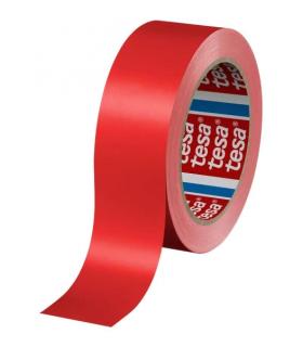 Tesa 60404 Cinta de Embalar Premium 12mm x 66 Metros - Fabricado en SPVC - Adhesivo de Caucho Natural - Color Rojo Pack de 12