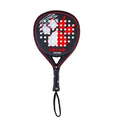 Kelme Shark Pala de Padel - Forma Mixta - Marco 100% Carbono - Cara 100% Fibra de Carbono - Nucleo Xtra Soft Eva