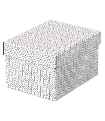 Esselte Pack de 3 Cajas Pequeñas de Almacenamiento con Tapa 200x150x255mm - Carton 100% Reciclado y Reciclable - Diseño Blanco..