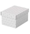 Esselte Pack de 3 Cajas Pequeñas de Almacenamiento con Tapa 200x150x255mm - Carton 100% Reciclado y Reciclable - Diseño Blanco c