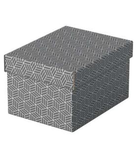 Esselte Pack de 3 Cajas Pequeñas de Almacenamiento con Tapa 200x150x255mm - Carton 100% Reciclado y Reciclable - Diseño Gris..