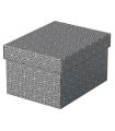 Esselte Pack de 3 Cajas Pequeñas de Almacenamiento con Tapa 200x150x255mm - Carton 100% Reciclado y Reciclable - Diseño Gris con