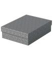 Esselte Pack de 3 Cajas Medianas de Almacenamiento con Tapa 265x100x360mm - Carton 100% Reciclado y Reciclable - Diseño Gris con
