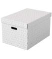 Esselte Pack de 3 Cajas Grandes de Almacenamiento con Tapa 355x305x510mm - Carton 100% Reciclado y Reciclable - Asas Integradas 