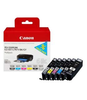 Canon PGI550/CLI551 Pack de 6 Cartuchos de Tinta Originales - 6496B005