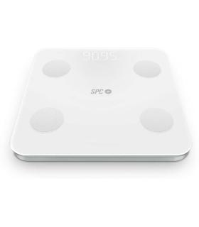SPC Atenea Fit 3 Bascula de Baño Inteligente - Registra e Identifica hasta 10 Usuarios - Diseño de Cristal - Pantalla LED - Acti