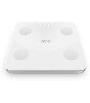 SPC Atenea Fit 3 Bascula de Baño Inteligente - Registra e Identifica hasta 10 Usuarios - Diseño de Cristal - Pantalla LED - Acti