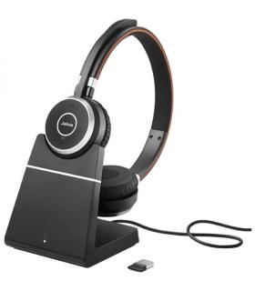 Jabra Evolve 65 SE Stereo UC Auriculares con Microfono Bluetooth + Soporte de Carga USB-A - Cancelacion de Ruido - Autonomia has