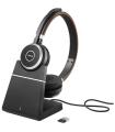 Jabra Evolve 65 SE Stereo UC Auriculares con Microfono Bluetooth + Soporte de Carga USB-A - Cancelacion de Ruido - Autonomia has