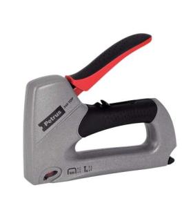 Petrus 295 Top Clavadora/Grapadora Metalica - Para Grapas 530/6 a 14mm y Pins Tipo 8 de 15mm - Ajuste de Potencia - Color Gris/N