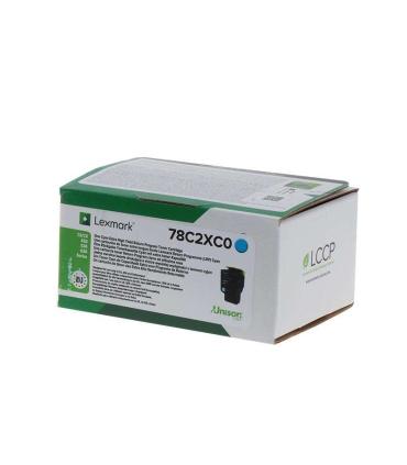 Lexmark CS421/CS521/CS622/CX421/CX522/CX622/CX625 Cyan Cartucho de Toner Original - 78C2XC0/78C2XCE
