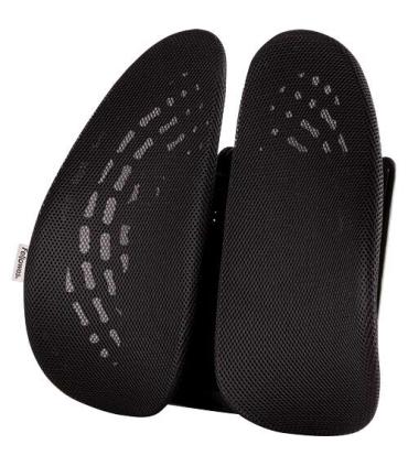 Fellowes Back Angel Respaldo Ergonomico Moldeable - Ajustable en 7 Alturas - Adaptable a la Mayoria de Sillas - Color Negro