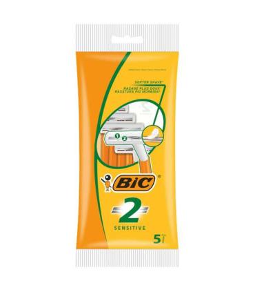 Bic Sensitive 2 Pack de 5 Maquinillas de Afeitar Desechables de 2 Hojas
