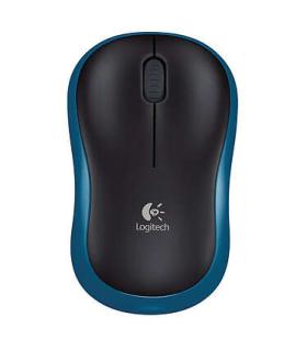 Logitech M185 Raton Inalambrico 1000dpi - 3 Botones - Uso Ambidiestro - Color Negro/Azul