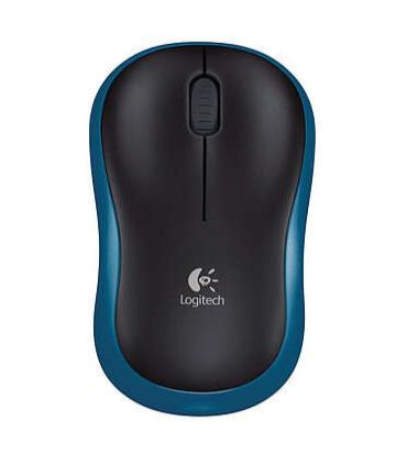 Logitech M185 Raton Inalambrico 1000dpi - 3 Botones - Uso Ambidiestro - Color Negro/Azul