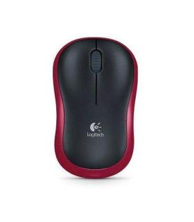 Logitech M185 Raton Inalambrico 1000dpi - 3 Botones - Uso Ambidiestro - Color Negro/Rojo