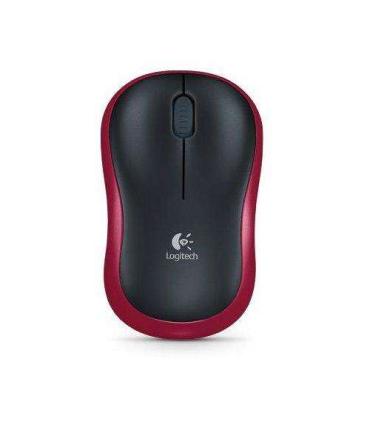 Logitech M185 Raton Inalambrico 1000dpi - 3 Botones - Uso Ambidiestro - Color Negro/Rojo