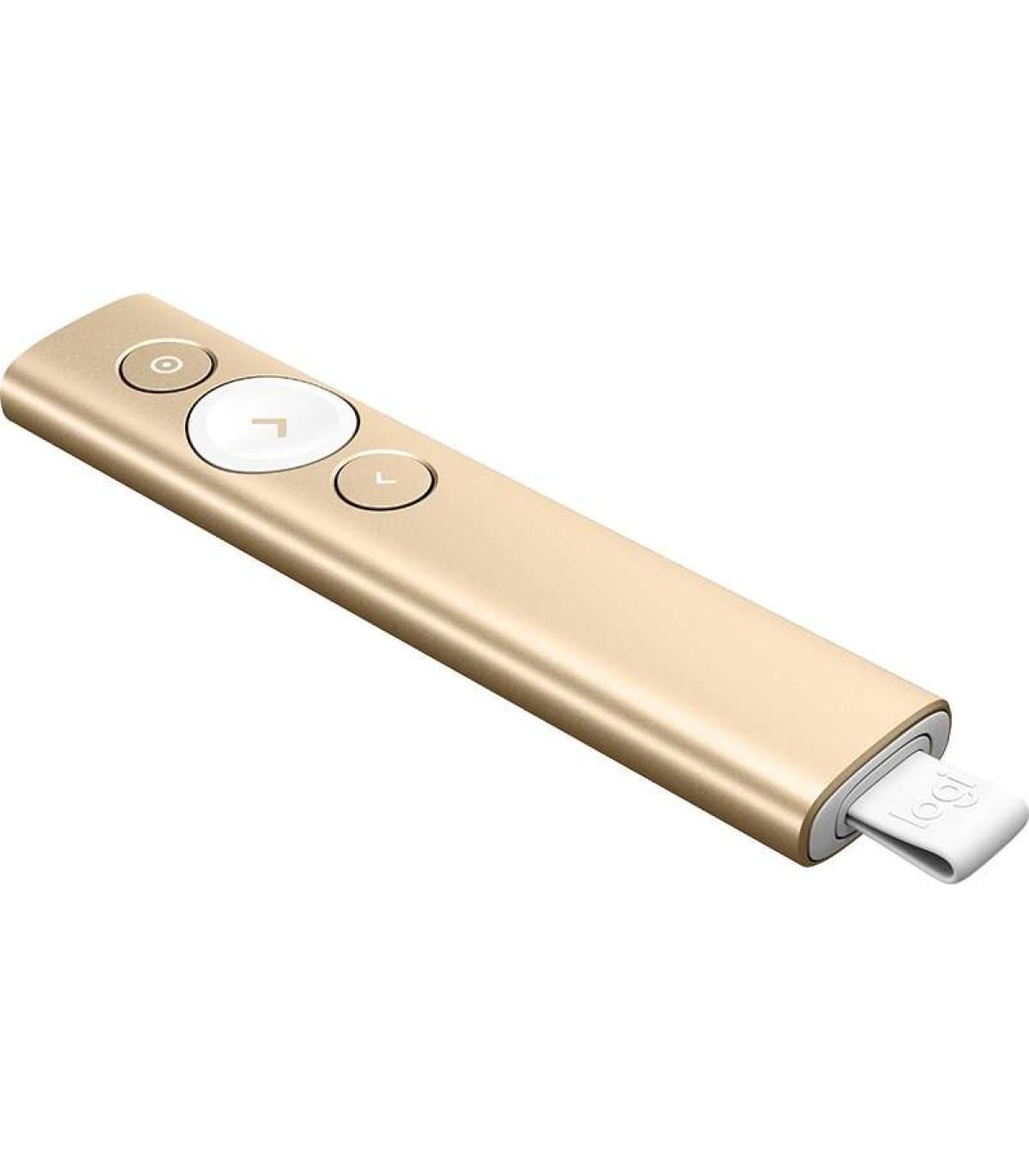 Logitech Spotlight Presentador Inalambrico - Radio de Accion 30m - Vibracion - Color Oro