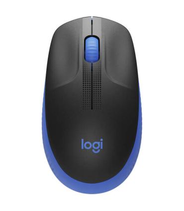 Logitech M190 Full Size Raton Inalambrico USB 1000dpi - 3 Botones - Gran Tamaño - Uso Ambidiestro - Color Negro/Azul