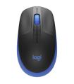 Logitech M190 Full Size Raton Inalambrico USB 1000dpi - 3 Botones - Gran Tamaño - Uso Ambidiestro - Color Negro/Azul