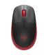 Logitech M190 Full Size Raton Inalambrico USB 1000dpi - 3 Botones - Gran Tamaño - Uso Ambidiestro - Color Negro/Rojo