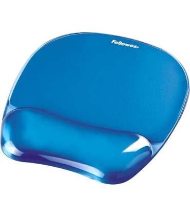 Fellowes Crystal Alfombrilla con Reposamuñecas de Gel - Resistente a las Manchas - 20x23cm - Color Azul