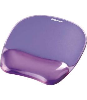 Fellowes Crystal Alfombrilla con Reposamuñecas de Gel - Resistente a las Manchas - 20x23cm - Color Violeta