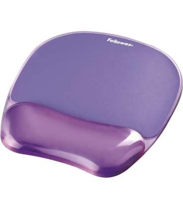 Fellowes Crystal Alfombrilla con Reposamuñecas de Gel - Resistente a las Manchas - 20x23cm - Color Violeta
