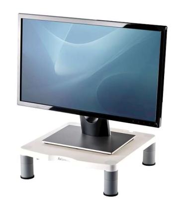 Fellowes Soporte Estandar para Monitor - Ajustable en 3 Alturas - Pies Antideslizantes - Hasta 27kg - Color Gris