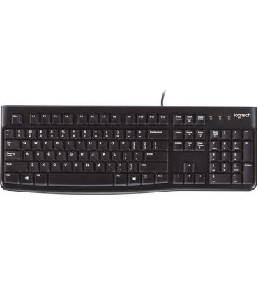 Logitech K120 Teclado USB - Resistente a Salpicaduras - Cable de 1.50m - Color Negro