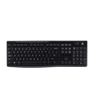 Logitech K270 Teclado Inalambrico USB - Resistente a Salpicaduras - Teclas de Acceso Rapido - Color Negro