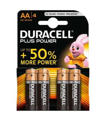 Duracell MN1500B4 Pilas Alcalinas AA LR6 1.5V Plus Power (4 unidades