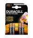 Duracell MN2400B4 Pilas Alcalinas AAA LR03 1.5V Plus Power (4 unidades