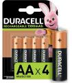 Duracell Pilas Recargables NiHM AA LR6 1.2V 1300mAh - Precargadas - 4 Unidades