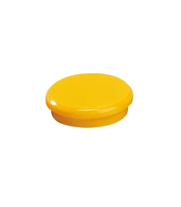 Dahle 95524 Pack de 10 Imanes para Pizarra Blanca - Diametro de 24mm - Color Amarillo