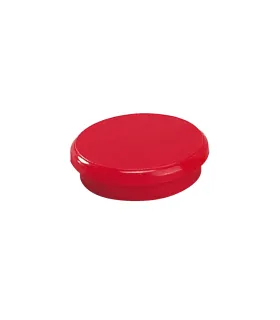 Dahle 95524 Pack de 10 Imanes para Pizarra Blanca - Diametro de 24mm - Color Rojo