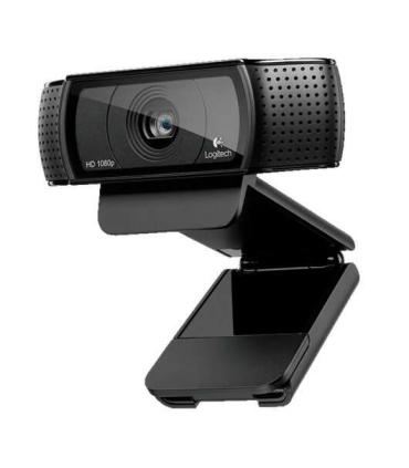 Logitech C920 Webcam HD Pro 1080p - USB 2.0 - Microfonos Integrados - Enfoque Automatico - Cable de 1.83m - Color Negro