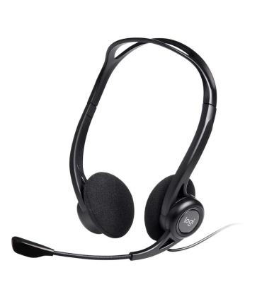 Logitech 960 Auriculares con Microfono USB - Microfono Plegable y Flexible - Controles en Cable - Cable de 2.40m - Color Negro